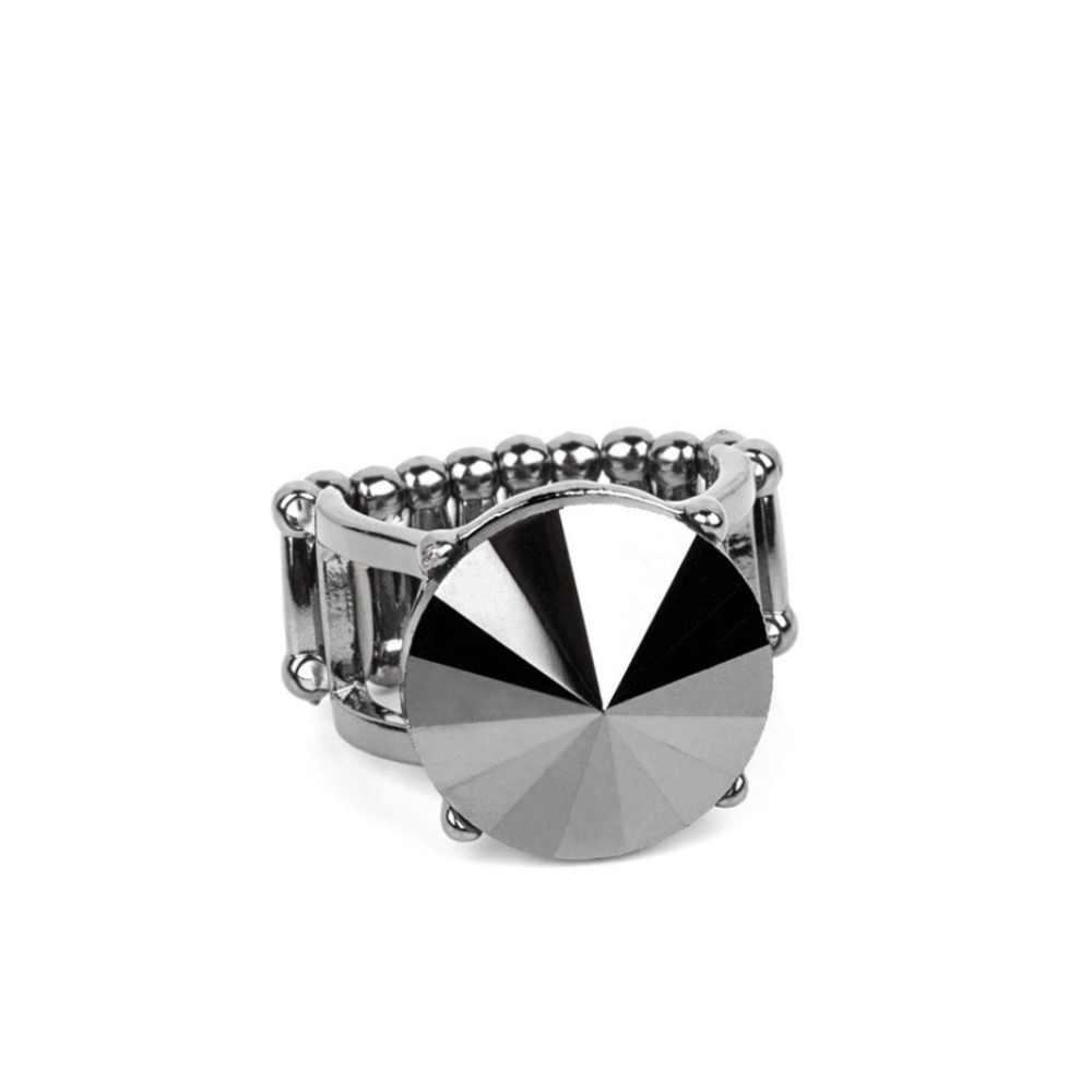 Paparazzi Silver Geometric Statement Ring Showcase Social Fashion Jewerly